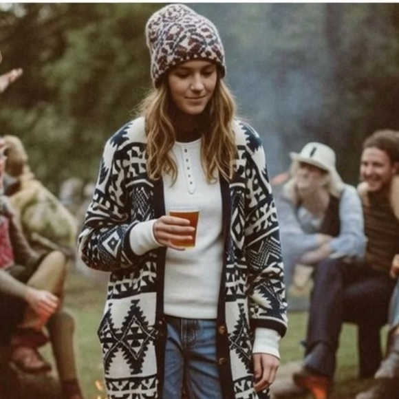 Chaps X Ralph Lauren cardigan sweater Yellowstone southwestern tribal pendleton - Picture 13 of 13